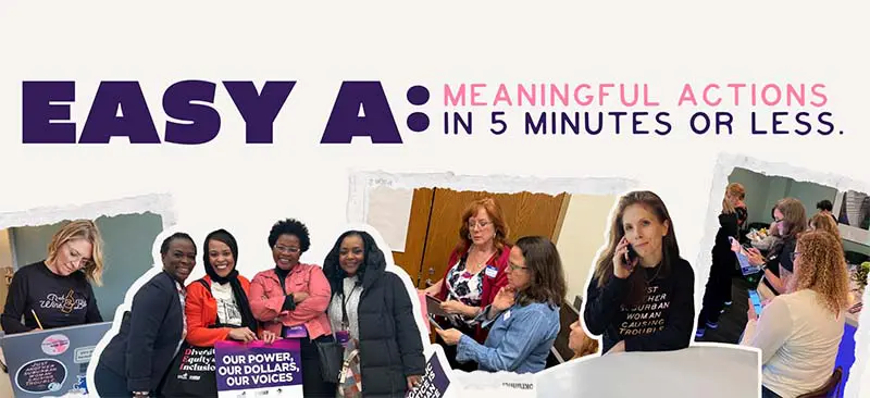 Easy A: meaningful actions in five minutes or less