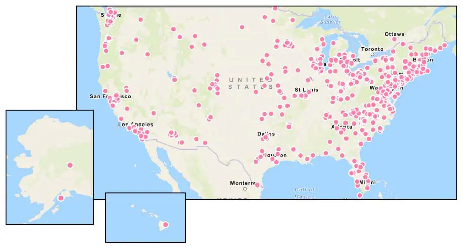 ug-trouble-nation-map map of USA with TroubleNation group locations marked