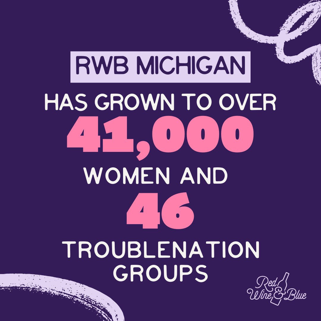 RWB Michigan 41,000 women RWB Michigan has over 40 thousand women and 41 groups