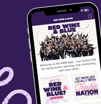 rwb-app-screenshot-1 the Red Wine and Blue app on a mobile phone