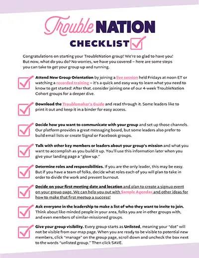 TroubleNation checklist