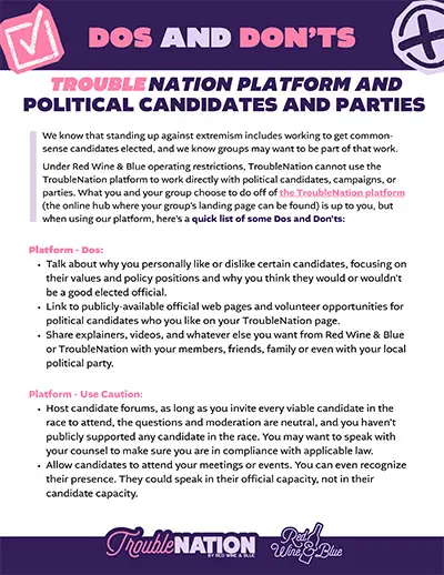 TroubleNation Dos and Don'ts