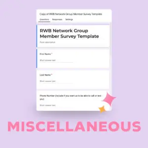 Member Survey Template