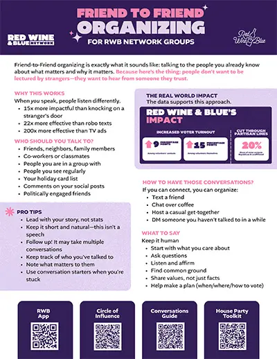 Friend to Friend Organizing guide
