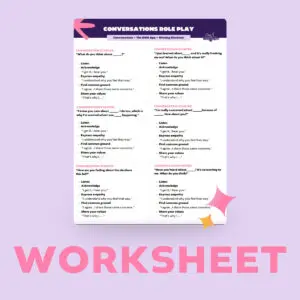 Role Play Cards Worksheet