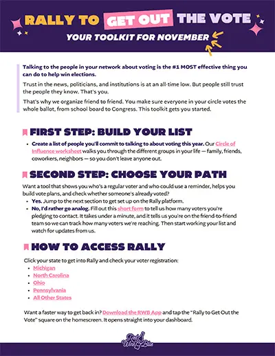 Rally to get Out the Vote toolkit