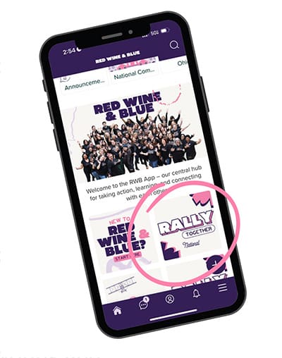 Rally on the Red Wine and Blue App